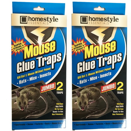 4 Pc Jumbo Size Glue Sticky Trap Rat Mouse Snake Trays Peanut Scent Pest Control