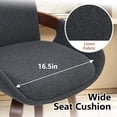 thumbnail image 5 of CRERIYO 26" Swivel Counter Height Bar Stool Set of 1, Linen Fabric Upholstered Bar Chair with Silver Ring Footrest and Walnut Wood Legs, Darkgray, 5 of 7