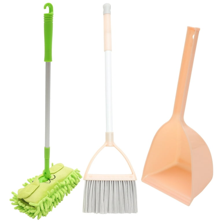 3pcs Children Broom Mop and Dustpan Combination Mini Broom Set Sweeping  Toys Clean Small Broom Cleaning Mop 