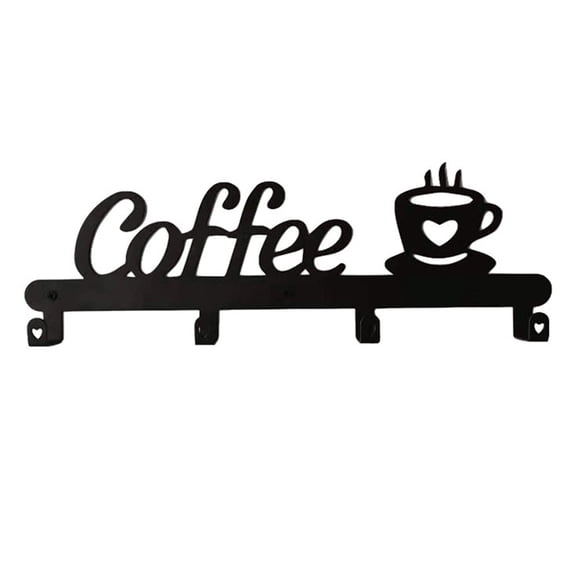 Fashion Coffee Mug Storage Rack Shelves Wall Mounted Holds 4 Cups Shelf for Kitchen Bathroom Office Punched Installation