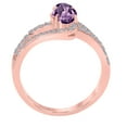 thumbnail image 3 of Mauli Jewels Rings for Women 1.35 Carat Amethyst and Diamond Wedding Engagement Ring Prong-Setting 10k Solid Rose Gold, 3 of 4