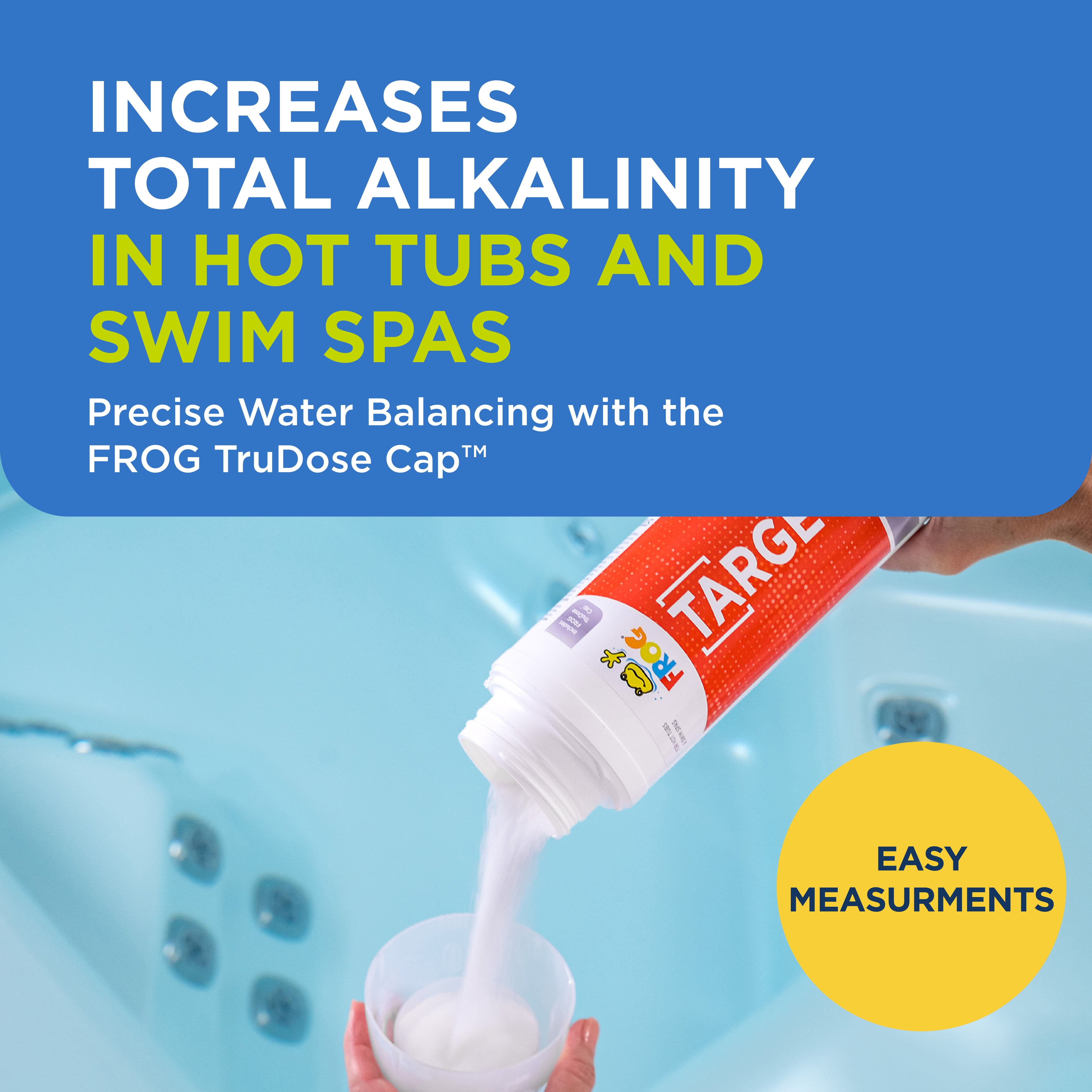 FROG TArget Total Alkalinity Increaser for Hot Tub & Swim Spa Water - 2 lb Bottle with TruDose Measuring Cap for Easy Maintenance & Balancing - 2 Pack