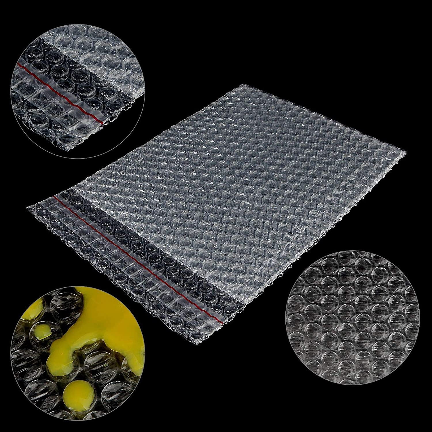 Nvzi 7"x8.5" Bubble Wrap Bags, Clear,100 Count