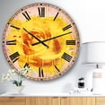 thumbnail image 2 of DesignArt Beautiful Rose in Yellow Watercolor Large Wall Clock, 2 of 2