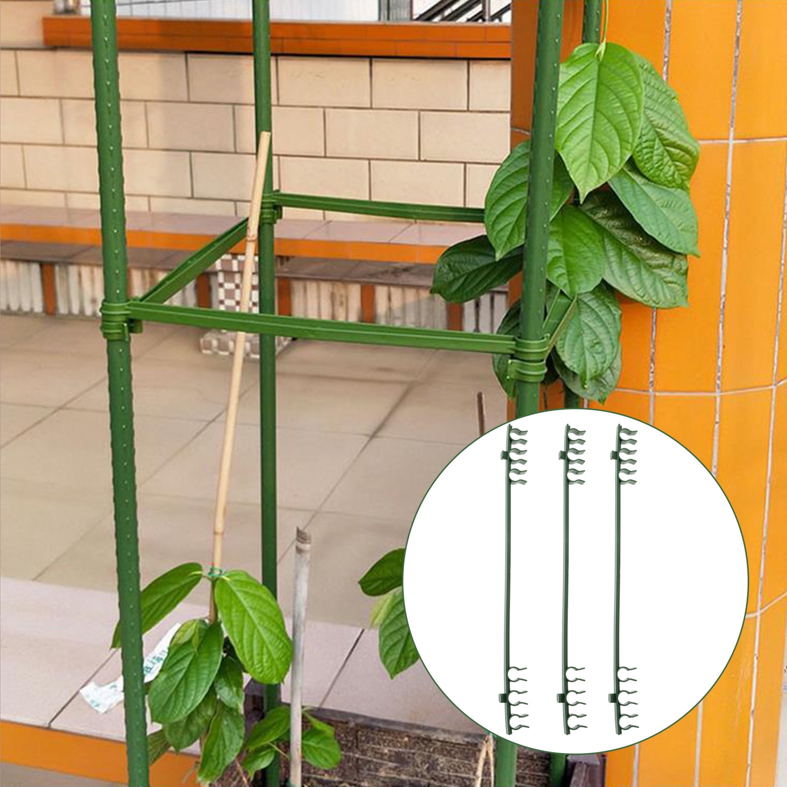 LOLIPPYY Green Tree Plant Support Rod Trellis, 50Pcs Plastic Garden Stakes for Climbing Plants and Vines