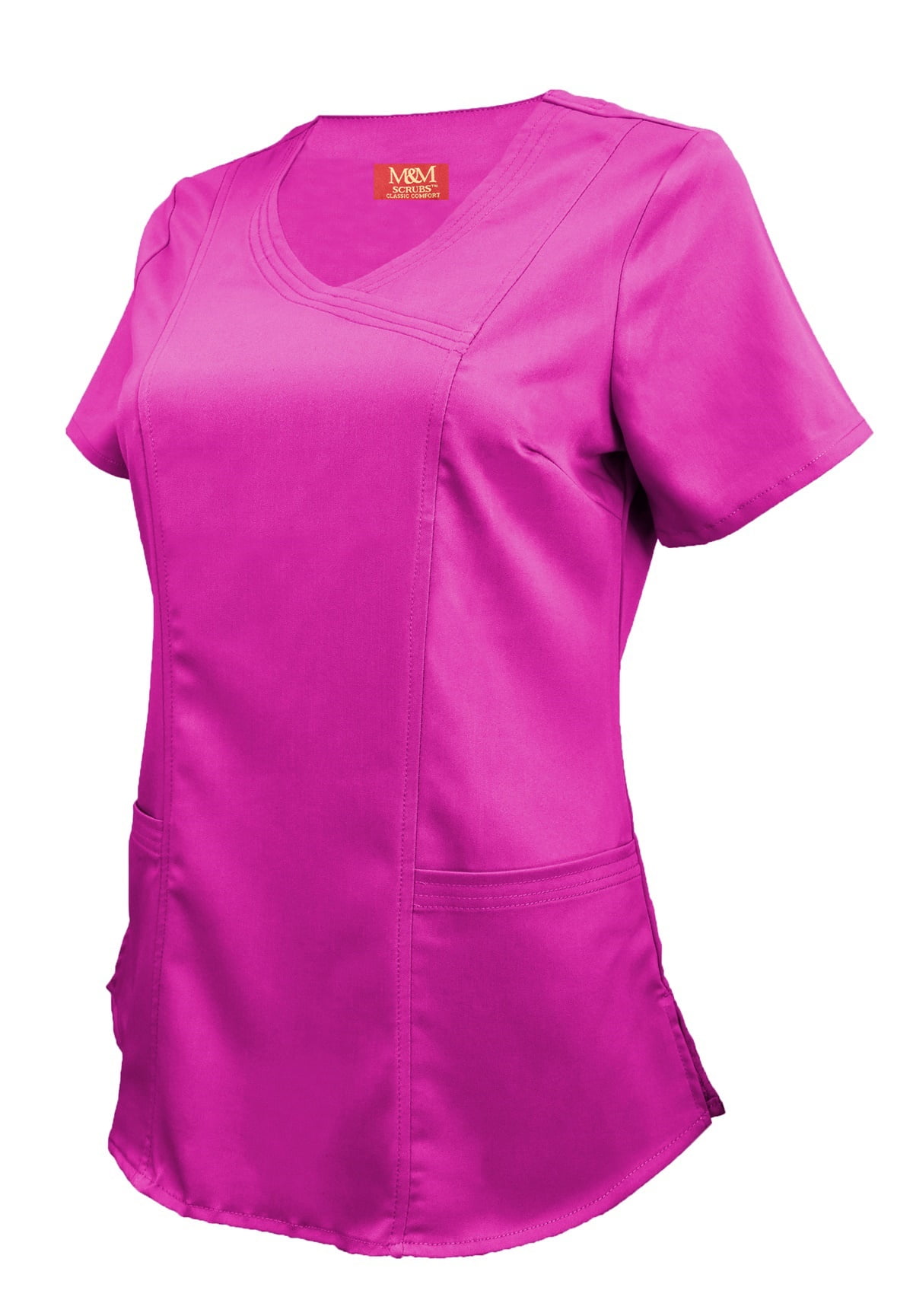 M&M SCRUBS Women's Ultra Soft Stretch Mock Wrap Scrub Top 8201 (Hot ...