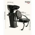 thumbnail image 4 of Baasha Professional Shampoo Chair, Shampoo Bowl and Chair Set for Salon, Comfortable Memory Sponges Seat Cushion, Adjustable Bowl, Stainless Steel Construction for More Durable, Black, 4 of 11