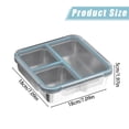 thumbnail image 3 of Three Compartment 304 Stainless Steel Airtight Lunch Box, Microwave Safe Portable Compartmentalized Bento Box for Work, Keeps Food Fresh, 3 of 7