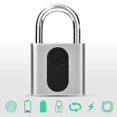 thumbnail image 2 of Waterproof Usb Charging Fingerprint Lock Smart Padlock Door Lock 0.1sec Unlock Portable Anti-theft Fingerprint Lock Zinc, 2 of 4