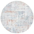thumbnail image 4 of SAFAVIEH Berber Clover Abstract Polyester Shag Area Rug, Blue Rust/Ivory, 5'5" x 7'7", 4 of 9