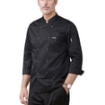 thumbnail image 2 of LEEYNEER New Men‘S Double-Breasted Decorative Long-Sleeve Chef Uniform with Leather Label, 2 of 3