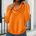 thumbnail image 5 of Cozy Sweaters for Women Knit Fall Winter Clothes Casual Loose Pullover Fashion Cowl Neck Long Sleeve Trendy Tops Saffron XL, 5 of 5