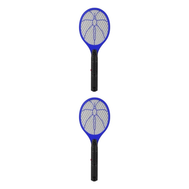 Inteprter Matamoscas eléctrico, matamoscas, repelente de insectos eléctrico de malla de 3 capas, raqueta antiinsectos, mango largo inalámbrico, Type2 NO2 Inteprter CBP090957