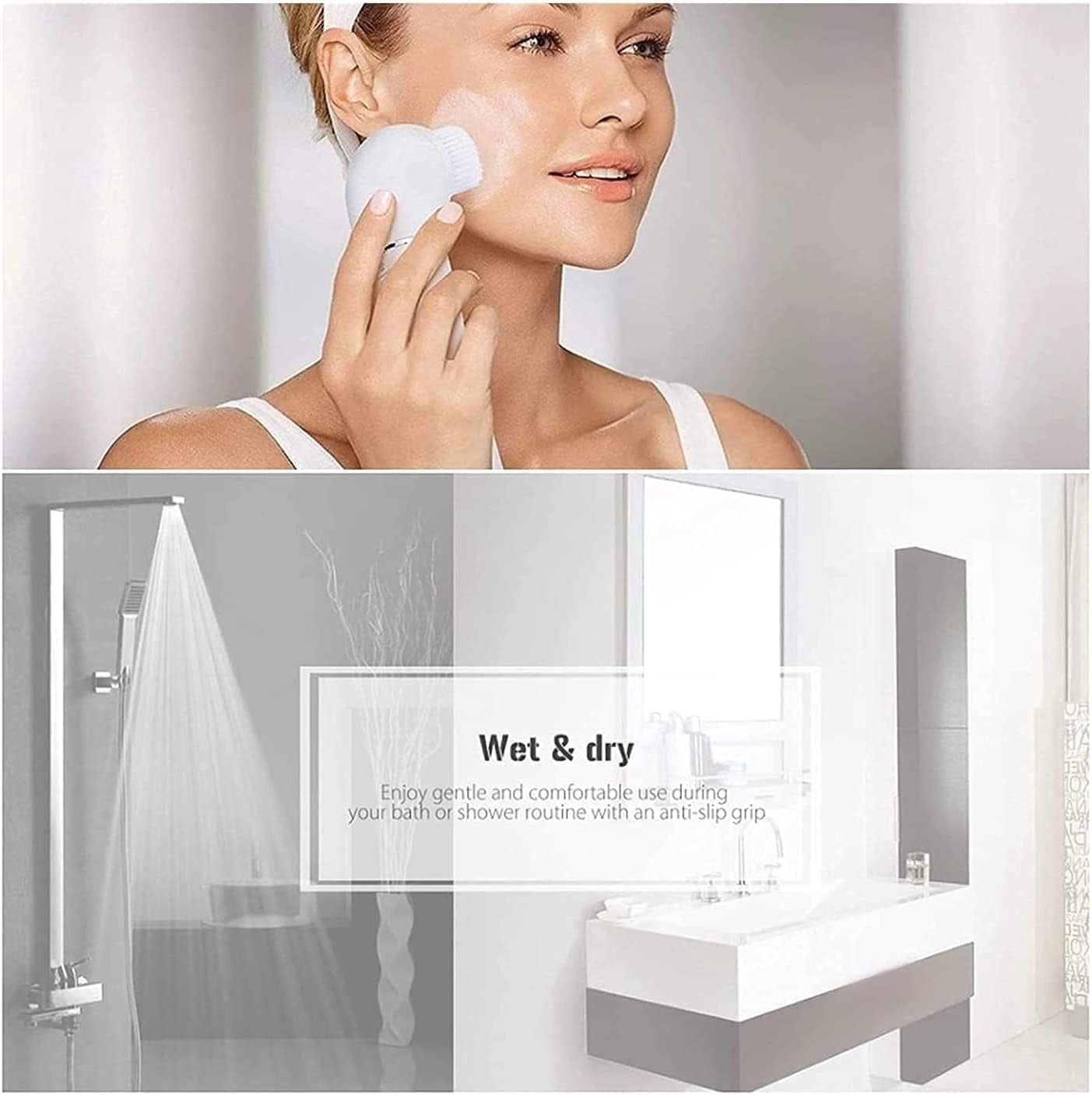 RKXQT Electrical Shaver for Women, 5 in 1 Multi-Function Electric Razor Hair Removal Epilator Cordless Rechargeable Waterproof Trimmer with Facial Cleansing Brush and Massager Kit for Legs