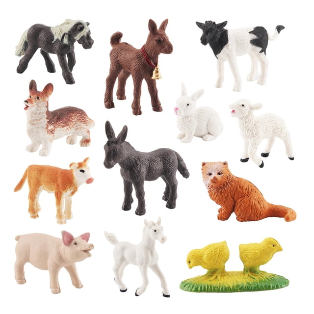 12 Piezas de Animales en Miniatura CUTICAT Juguetes Educativos Figuras de animales