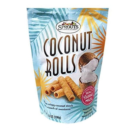 Sprouts Crispy Sweet Coconut Rolls 3.5oz (Gluten-Free/Dairy-Free) (2 Pack)