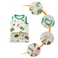 thumbnail image 4 of ATOGUTA Size 9M-6 Years Toddler Outfit Boy Sleeveless Crewneck Tank Tops Shorts Sets Boy's 2 Piece Outfits Green, 4 of 5