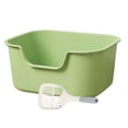 thumbnail image 1 of Bandeja de arena para mascotas con tapa abierta, inodoro portátil para gatos, arenero para gatos Verde, 1 of 9