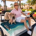 thumbnail image 3 of Golf Cart Seat Covers for 2 Seater,Teal Ocean Microfiber Cart Seat Towel Blanket,Coastal Sea Moire Waves Abstract Ombre Art Absorbent Breathable Non Slip Bench Seats Protector for Golf Course 51"x31", 3 of 9