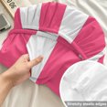 thumbnail image 4 of Queen Size Fitted Sheet Set - Pink Striped 3 Piece Bedding Sets 16" Deep Pocket Fitted Sheet with 2 Pillowcases, Modern Simple Monochrome Geometric White Brushed Microfiber Hotel Luxury Bed Sheets, 4 of 9