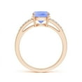 thumbnail image 2 of ANGARA Natural Cushion 2.45 ct Tanzanite Split Shank Ring with Diamonds in 14K Rose Gold for Women (Size-9x7mm) | December Birthstone, Anniversary, Jewelry Gift for Women | Natural Tanzanite Ring, 2 of 8