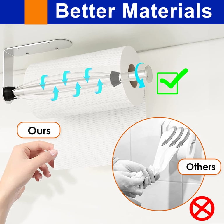 Single Hand Paper Towel Holder with Adhesive Hooks photo 8