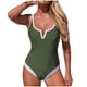 thumbnail image 2 of Traje de baño de una pieza para mujer, traje de baño de dos piezas de cintura alta con mangas abullonadas para mujer, conjuntos de bikini negros, traje de baño con recortes, traje de baño de moda play, 2 of 7