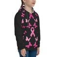 thumbnail image 3 of Balery Breast Cancer Pattern Boys Hoodie, Youth Pullover Hooded Sweatshirt, Kangaroo Pocket Hoodie for Kids Girls -Large, 3 of 6