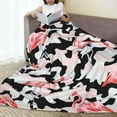 thumbnail image 5 of Pink Flamingo Blanket 50''''x40'''' Camo Throw Blanket for Women Girls Lightweight Soft Plush for Crib Couch Travel Gifts for Flamingo Lovers Birthday Decorations Christmas Decor Abstract Beautiful, 5 of 6