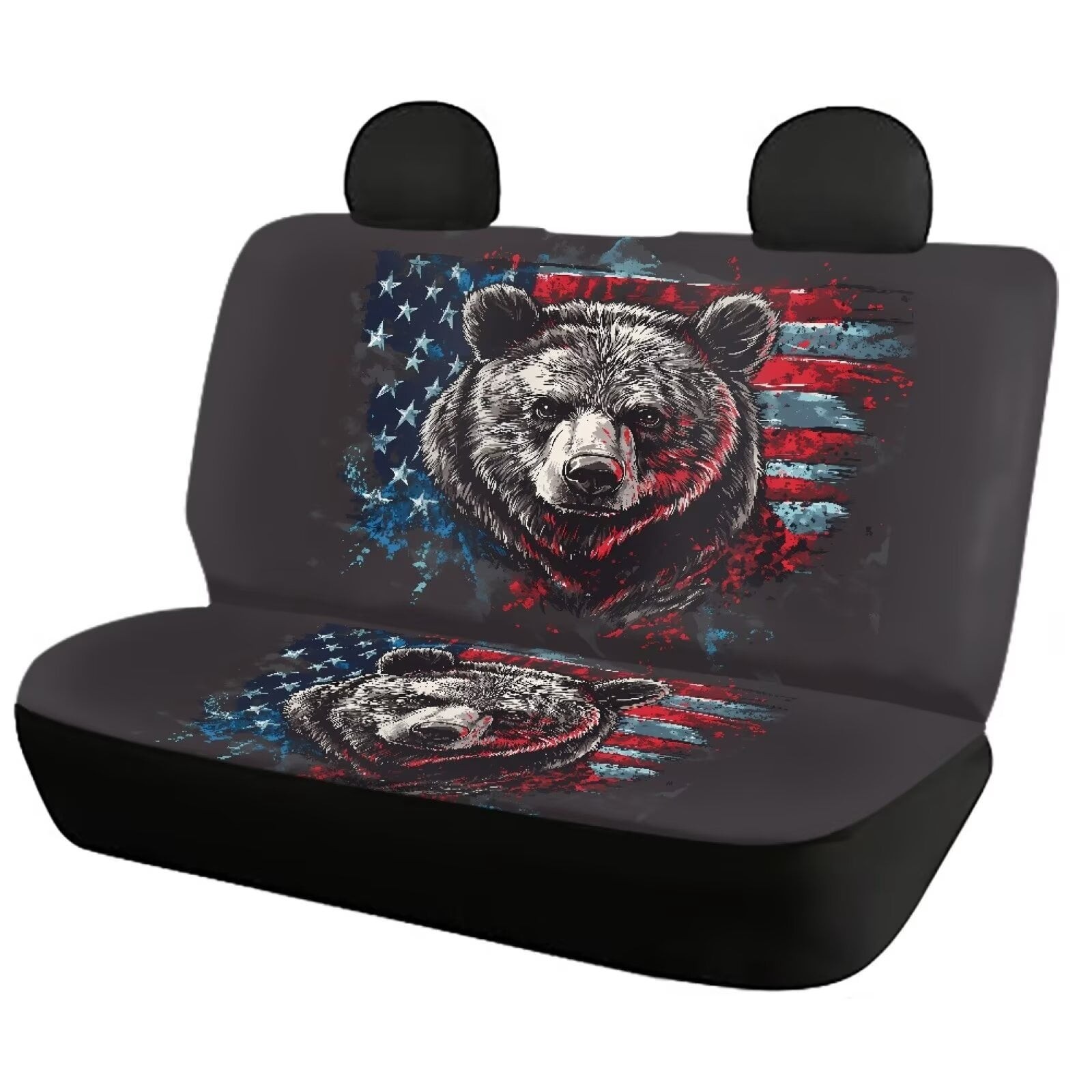 Pzuqiu Bear Head Seat Cover Sets Full Lightweight Full Wrapping Edge Seat Covers Breathable Car Seat Covers Front Seats Back Seats Easy to Install Car Interiors Fit for Most Sedans Truck