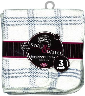 Ritz Soap & Water Scrubber Cloths Lake 3 -Count (Pack of 3)
