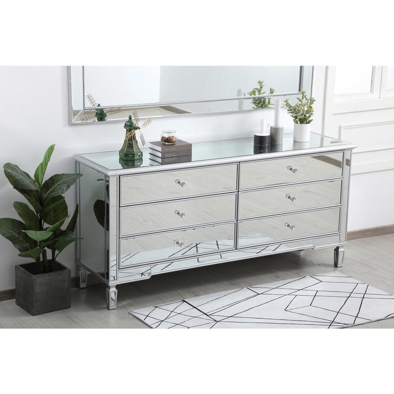 silver metal dresser Furniture of America Sheridan Silver Dresser