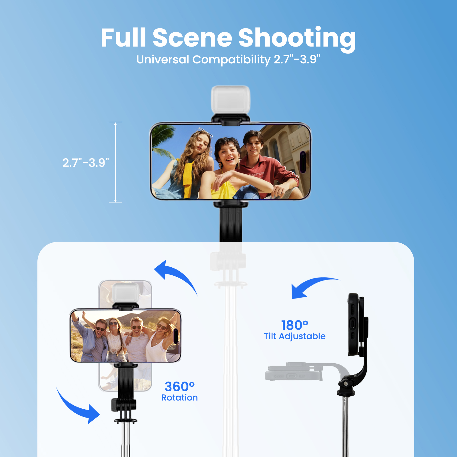 DaPlug 47" Extendable Selfie Stick Tripod with LED Light photo 3