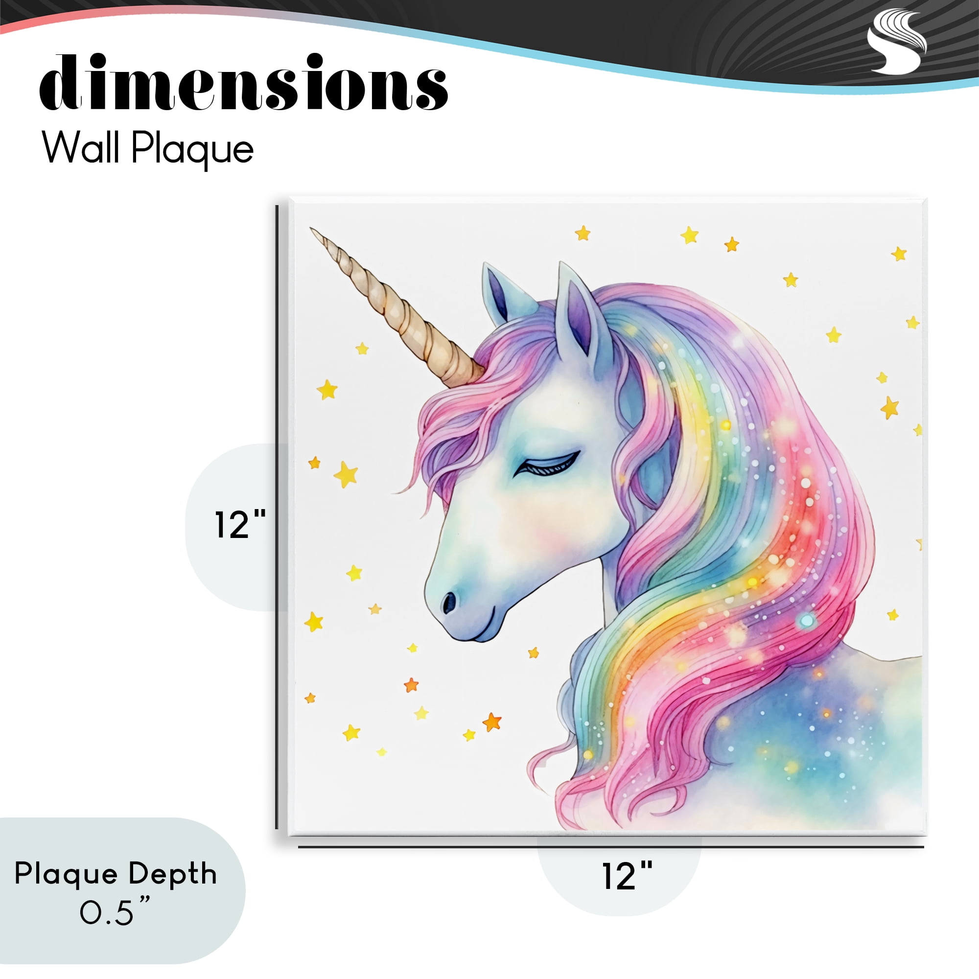 Stupell Industries Enchanted Rainbow Mane Unicorn Wall Plaque Art, design by Creative Studio