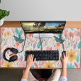 thumbnail image 4 of Long Mouse Pads for Desk,Pioneer Flower Floral Print Pattern Desk Mats on Top Of Desks, Desk Mouse Pad Extra Large with 3mm Non-Slip Base and Stitched Edge for Gaming,Office,Work,Home 47.3"x23.6", 4 of 6