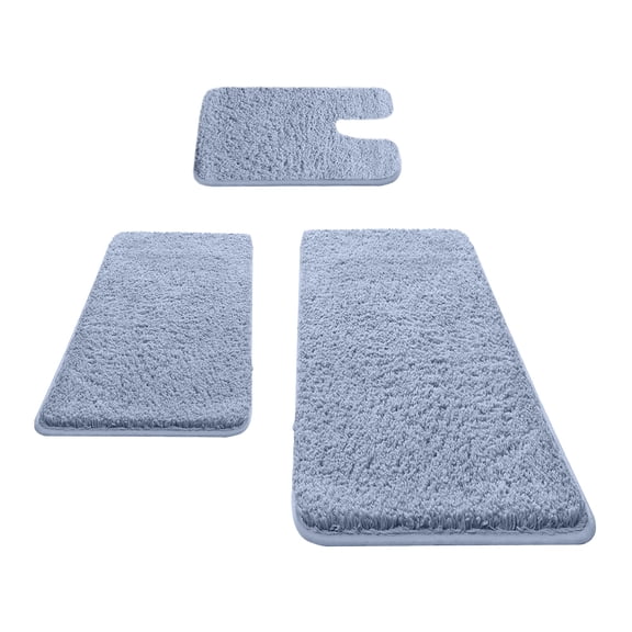 Fasiaou 3PCS Bathroom Rugs Set Memory Foam Bath Rugs Non-Slip Bath Mat Set 3 Piece,Washable Bathroom Mats,Absorbent Shaggy Rugs Super Soft U-Shaped Toilet Rug,Bahroom Carpets for Bathroom,Tub,Shower
