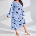 thumbnail image 2 of Lxkfashion Under $10 Sky Blue Women Nightgowns, Soft Comfy Lightweight Cotton Long Sleeves Comfy Ladies Nightdress, 2 of 5