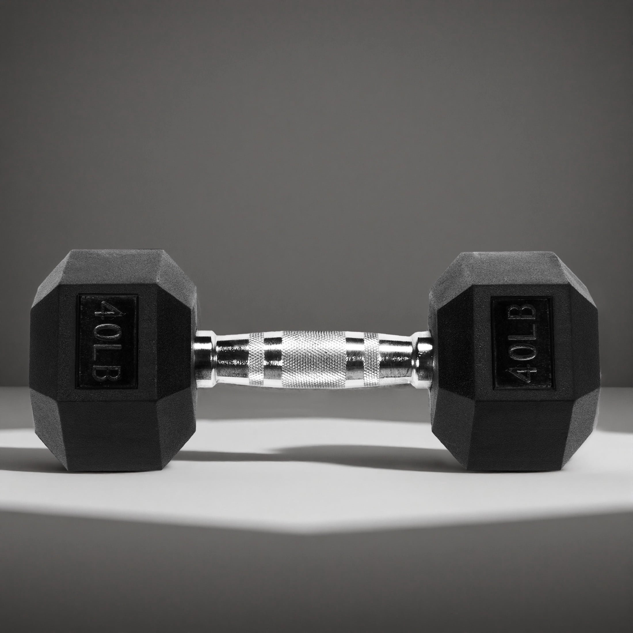EDX 40 LB Rubber Hex Dumbbell – Anti-Roll Grip for Strength Training, Home Gym & Full-Body Workouts