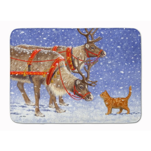 Reindeer & Cat Machine Washable Memory Foam Mat