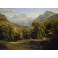 thumbnail image 3 of Ernst Fries 14x11 Black Modern Framed Museum Art Print Titled - Mountainscape (1832), 3 of 5
