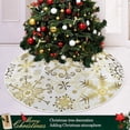 thumbnail image 6 of FMSHPON Christmas Patter Golden Snowflakes Xmas Christmas Tree Skirt Stand Mat for Holiday Party Decoration Indoor Outdoor 48 inches, 6 of 6