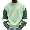 thumbnail image 2 of qafoshin Mens Color Block Crew Neck Long Sleeve Pullover Tops, Fashion Basic Regular Fit Casual Sweatshirts, 2 of 5