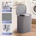 thumbnail image 2 of 2-Section Laundry Hamper with Lid & Removable Bags, Foldable Clothes Sorter Organizer for Bedroom/Bathroom, 600D Oxford Fabric Storage Bin Portable Clothes Organizer for Home, Dorm, Apartment, 2 of 8