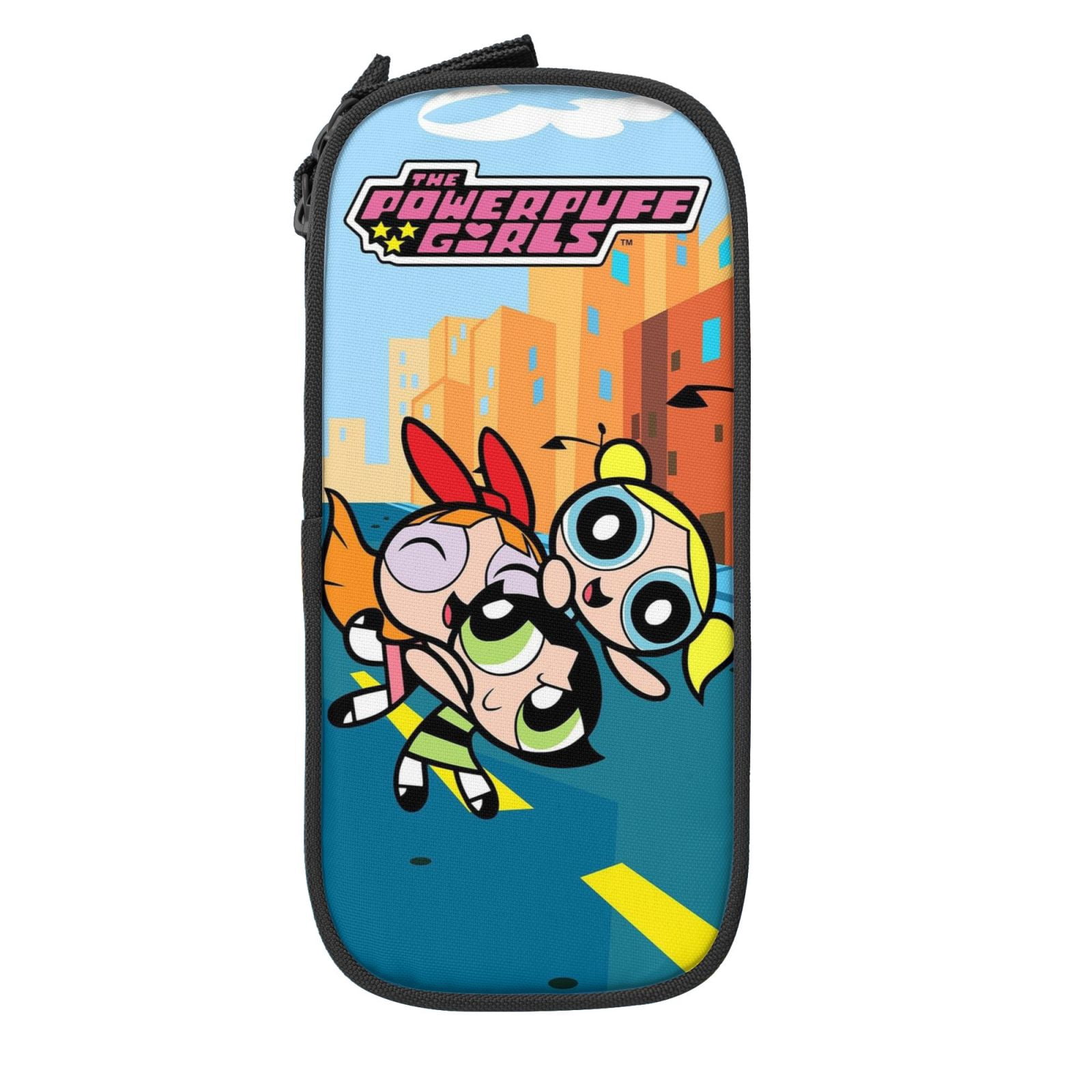 The Powerpuff Gi-rls Pencil Case Large Capacity Pencil Pouch Penbag Office Stationery Organizer Travel Makeup Bag Black