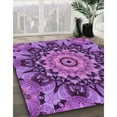 thumbnail image 2 of Ahgly Company Indoor Rectangle Patterned Dark Magenta Purple Area Rugs, 4' x 6', 2 of 6