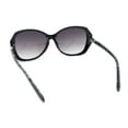 thumbnail image 4 of Womens Floral Jewel Hinge Dimensional Bevel Cut Butterfly Sunglasses Black - Smoke, 4 of 4