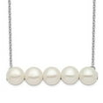 thumbnail image 4 of Sterling Silver Rhodium-plated 7-8mm White Button FWC Pearl Necklace, 4 of 4