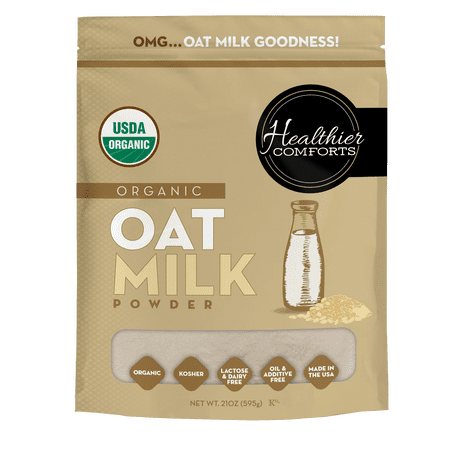 Healthier Comforts Organic Oat Milk Powder 21oz | Natural and Plant Based Milk with a Clean Formula | Gluten-Free, Vegan, USDA Organic Certified, Non-GMO, Dairy Free, and Lactose Free Milk Powder