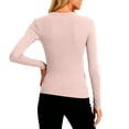 thumbnail image 4 of LTTVQM Womens Underscrubs Crew Neck Long Sleeve Shirts Fitted Basic Tee Uniforms Tops Fall Winter Clothes 2026 Pink M, 4 of 5