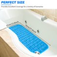 thumbnail image 2 of Alfombrilla de baño antideslizante antimoho, 70 x 35 cm, extralarga, antibacteriana, sin BPA, con ventosa y orificios de drenaje para baño, para niños y adultos, lavable a máquina, color azul, 2 of 4